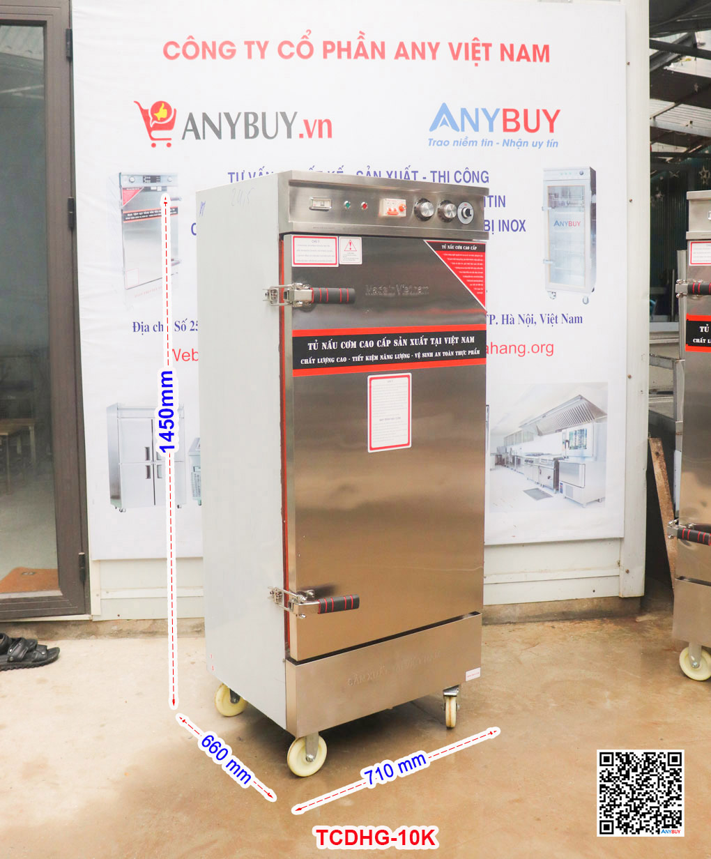 Tủ nấu cơm điện aptomat 10 khay TCDHG10K Thiết Bị Nhà Hàng Tủ nấu cơm điện aptomat 10 khay TCDHG 10K