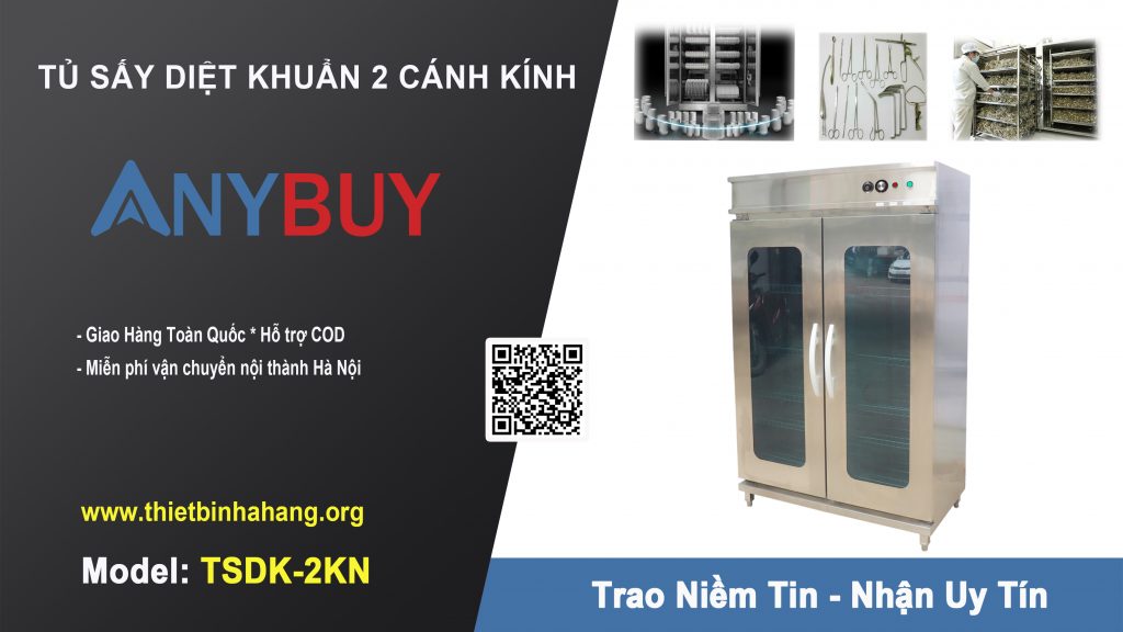 Bộ Tủ Sấy Diệt Khuẩn 2 Cánh Kính TSDK-2KN