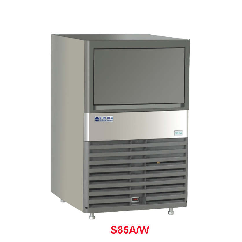 Máy làm đá viên SunTier S85A/W là dòng máy làm đá viên mini, khả năng làm đá 40kg/24h, đá sạch hình vuông kích thước 22x22x22mm, ngăn chứa đá 20kg, phù hợp dùng cho nhà hàng, khách sạn, quán bar, club,… Máy làm đá viên SunTier S85A/W