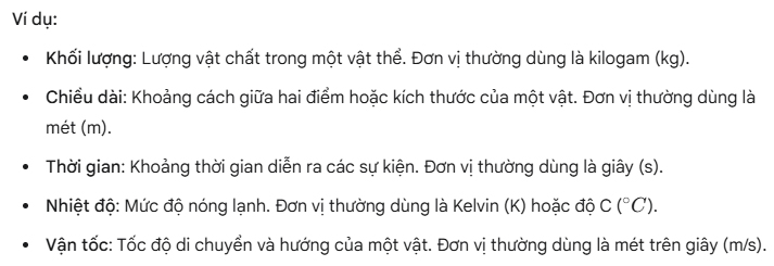 Đại lượng và Đo lường