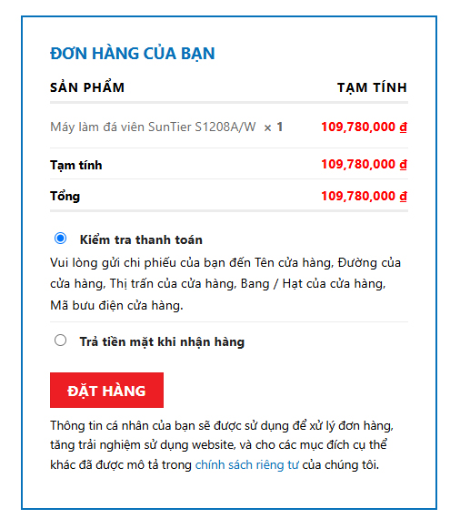Hướng dẫn đặt Mua hàng Online