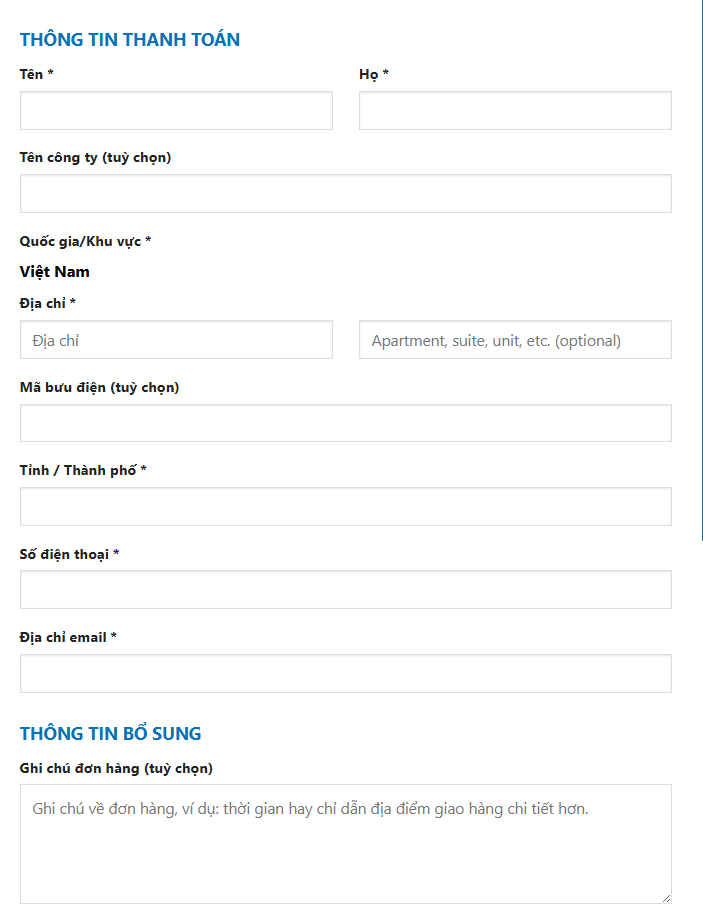 Hướng dẫn đặt Mua hàng Online