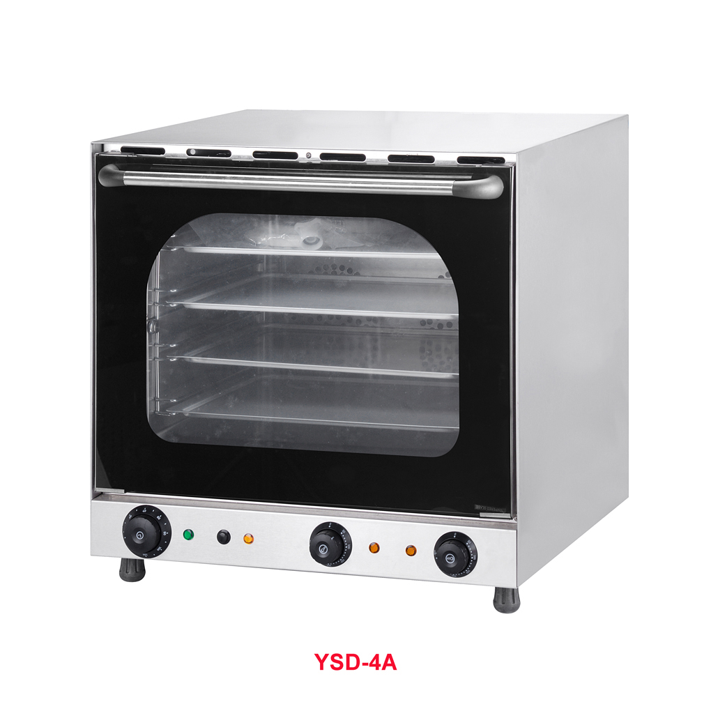 Lò nướng đối lưu YSD-4A là một thiết bị nhà bếp hiện đại, được trang bị hệ thống quạt đảo chiều (quạt đối lưu) và các thanh nhiệt. Điểm đặc biệt của loại lò này là khả năng phân phối nhiệt độ đồng đều khắp khoang lò, giúp thực phẩm chín nhanh, đều và ngon hơn so với lò nướng thông thường. Lò nướng đối lưu YSD-4A