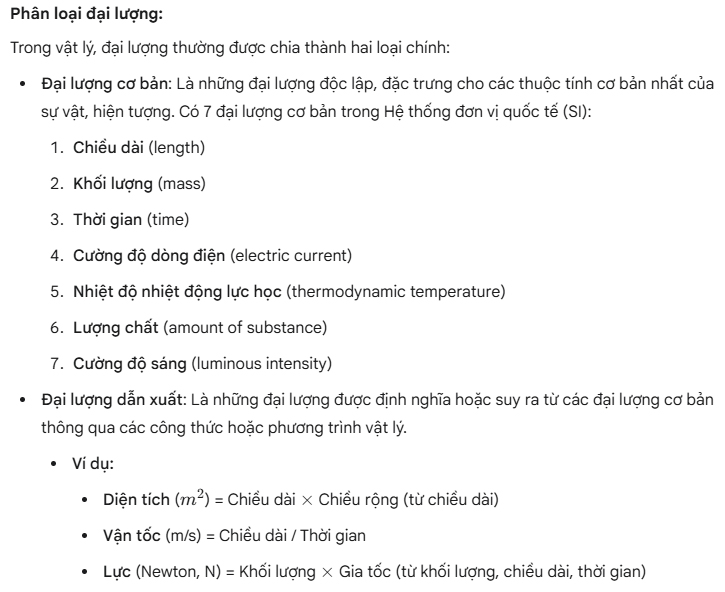 Phân loại đại lượng