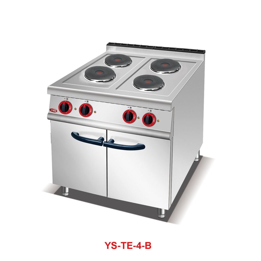 Bếp Âu Dùng Điện 4 Họng YueShun YS-TE-4-B là một trong các sản phẩm Bếp Công Nghiệp, đây là loại bếp điện chuyên dụng, thường được sử dụng trong các nhà bếp nhà hàng do khả năng chịu tải cao và độ bền. Bếp Âu Dùng Điện 4 Họng YueShun YS-TE-4-B