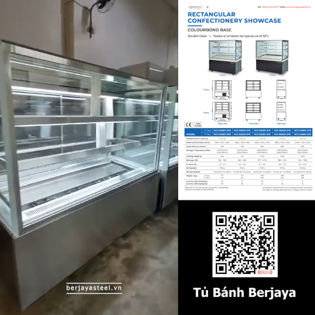 [BERJAYA] Tủ bảo quản và trưng bày bánh đối với c