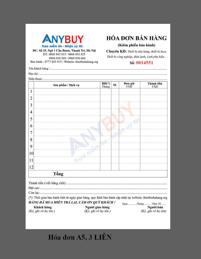 Hóa Đơn Bán Hàng