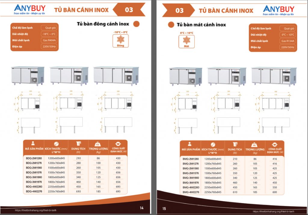 Vai trò của tủ bàn đông và bàn mát ANYBUY