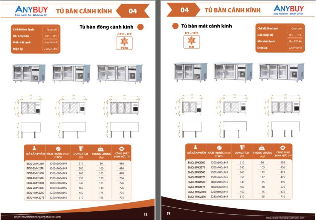 Catalogue Tủ Bàn Cánh Kính