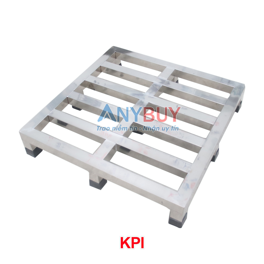 Loại kệ pallet inox hoặc pallet inox đơn mã sản phẩm KPI là một trong các sản phẩm Thiết Bị Inox với thiết kế chân đế bọc cao su thường được sử dụng trong các kho hàng đòi hỏi tiêu chuẩn vệ sinh và độ bền cao Thiết Bị Nhà Hàng Kệ Pallet Inox Trong Kho Mã sản phẩm KPI
