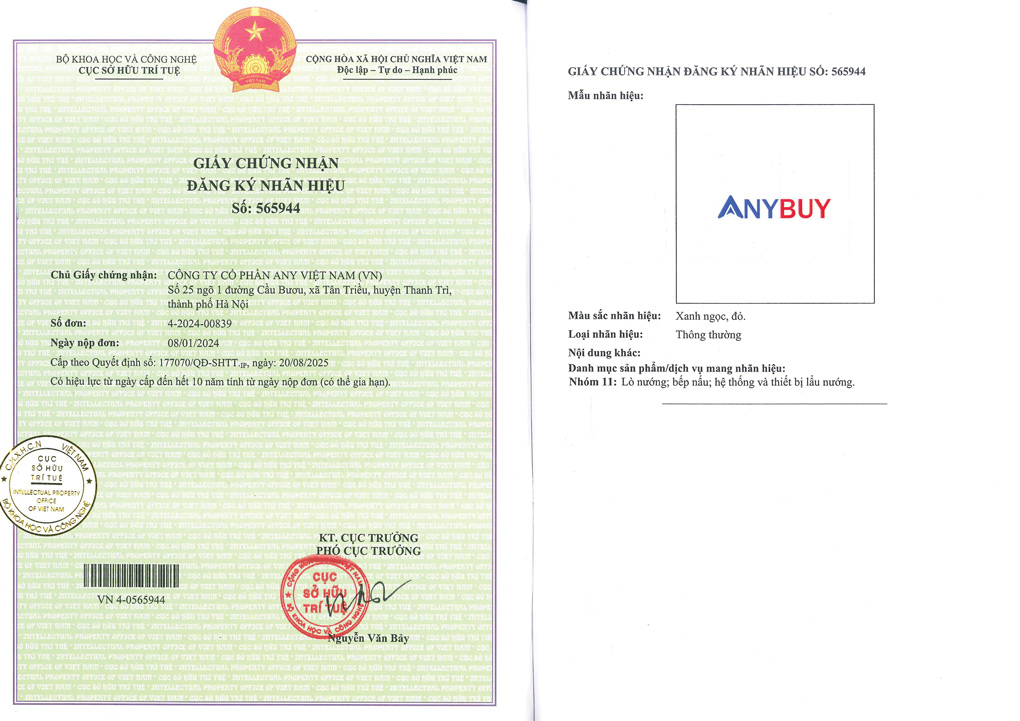 Giấy chứng nhận nhãn hiệu ANYBUY