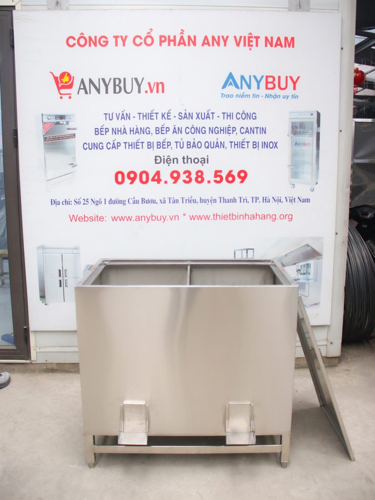 Bên trong của Thùng Gạo Inox 2 Ngăn