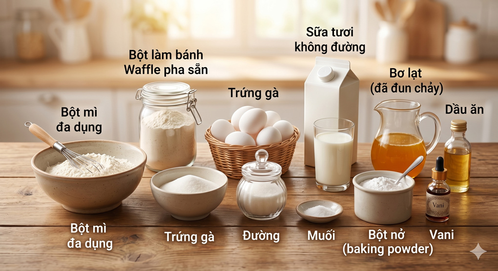 Nguyên liệu Làm bánh Waffle
