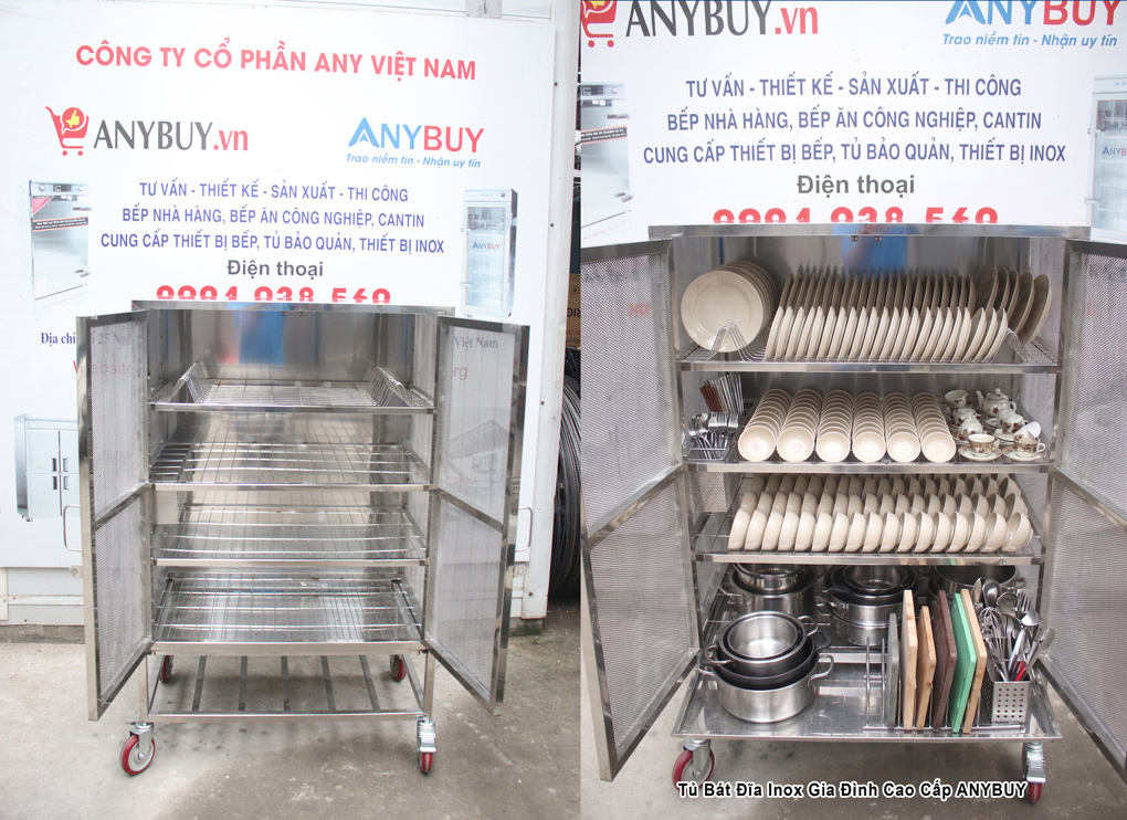 Tủ Bát Đĩa Inox Gia Đình Cao Cấp ANYBUY