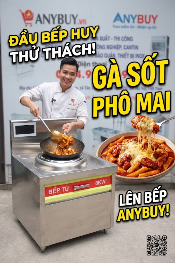 Bếp Từ Công Nghiệp Thử thách món Gà sốt phô mai tại ANYBUY Thiết Bị Nhà Hàng Bếp Từ Công Nghiệp Thử thách món Gà sốt phô mai tại ANYBUY