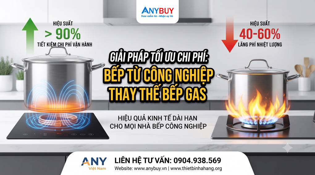 So sánh chi phí vận hành Điện vs Gas Thiết Bị Nhà Hàng Giải Pháp Tối Ưu Chi Phí Bếp Từ Công Nghiệp Thay Thế Bếp Gas