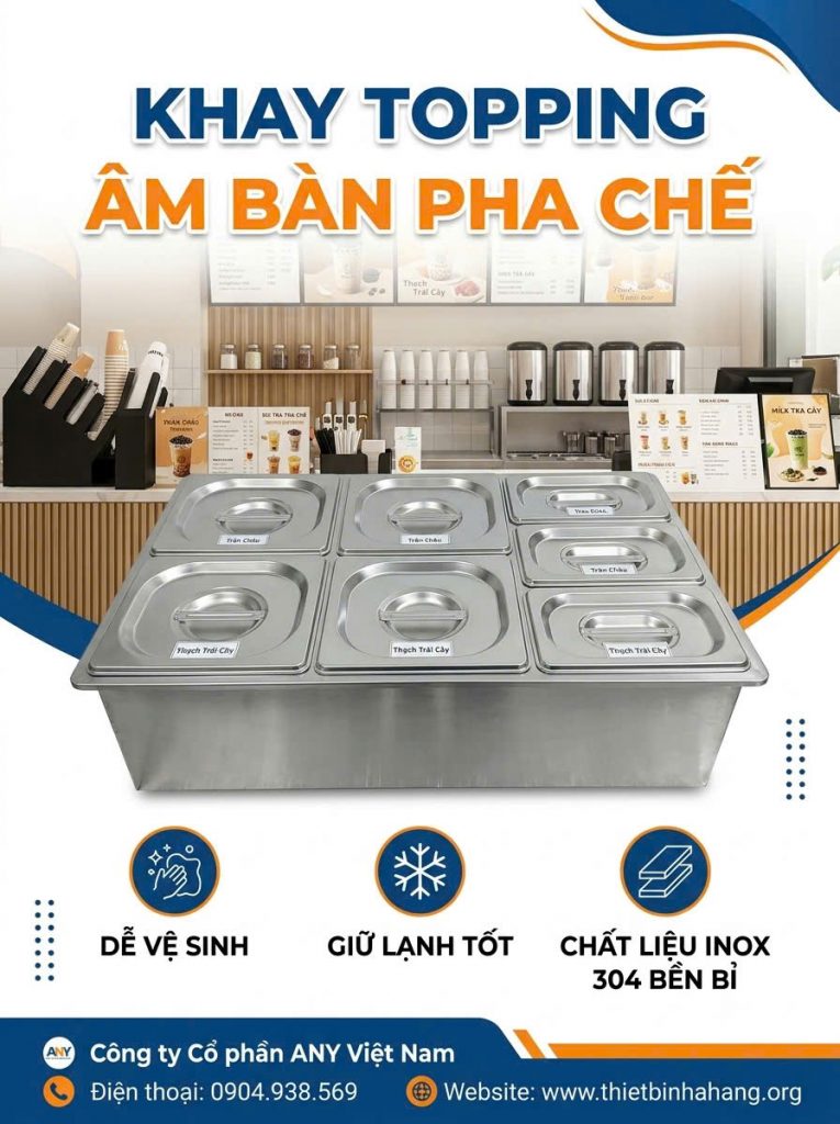 Khay Topping Âm Bàn Pha Chế Thiết Bị Nhà Hàng Khay Topping Âm Bàn Pha Chế