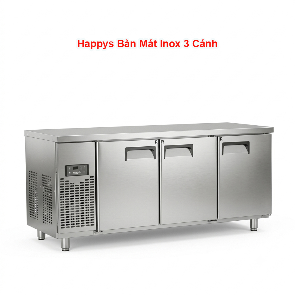 Happys Bàn Mát Inox 3 Cánh Thiết Bị Nhà Hàng Happys Bàn Mát Inox 3 Cánh