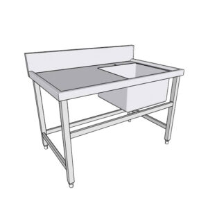 Chậu rửa công nghiệp 1 hố lệnh phải