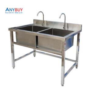 Chậu rửa inox công nghiệp 2 hố