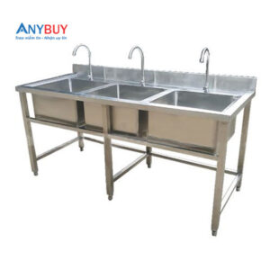 Chậu rửa inox công nghiệp 3 hố