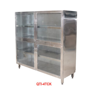 Mặt bên Tủ bếp inox 4 tầng cửa kính ANYBUY QTI-4TCK