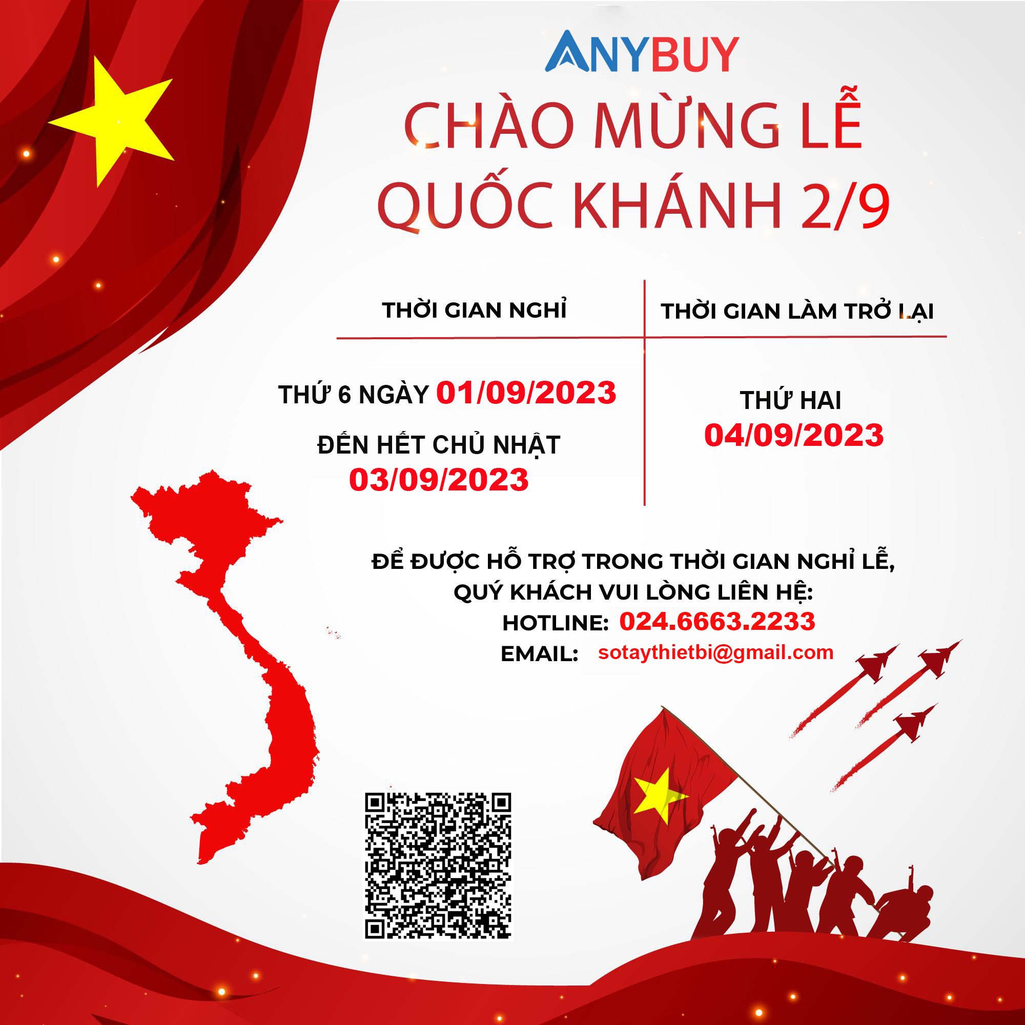 ANYBUY - THÔNG BÁO LỊCH NGHỈ LỄ QUỐC KHÁNH 2/9