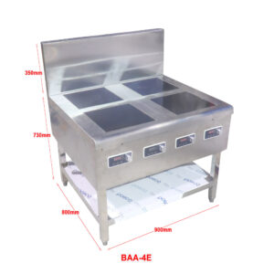 Kích thước Bếp âu 4 họng dùng điện 5KW mỗi bếp BAA-4E