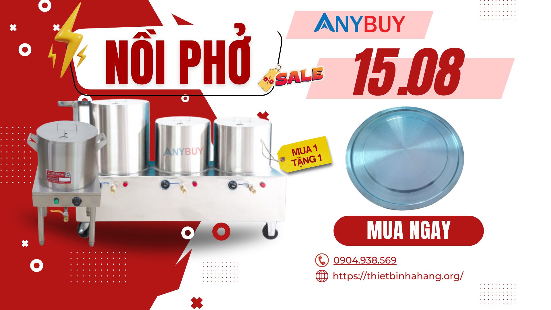 Mua nồi phở ANYBUY tặng bộ mâm nhiệt