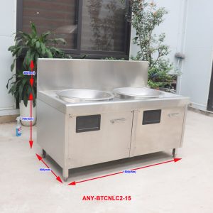 Bếp từ công nghiệp đôi 15kw lõm liền chảo, mã s