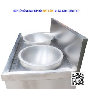 Bếp từ công nghiệp đôi 15kw lõm liền chảo, mã s