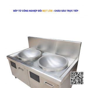 Bếp từ công nghiệp đôi, mặt lõm liền chảo
