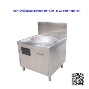 Bếp từ công nghiệp đơn, mặt lõm liền chảo