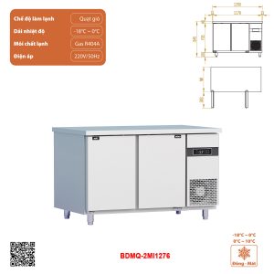 Tủ bàn đông mát quạt gió 2 cánh BDMQ-2MI1276