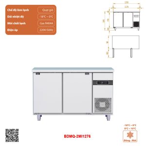 Tủ bàn đông mát quạt gió 2 cánh BDMQ-2MI1276