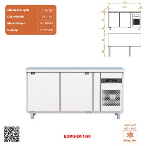 Tủ bàn đông mát quạt gió 2 cánh BDMQ-2MI1560