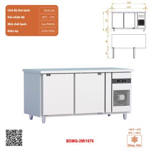 Tủ bàn đông mát quạt gió 2 cánh BDMQ-2MI1576