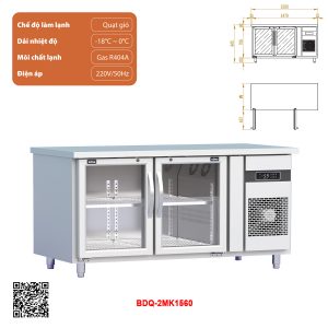 Tủ bàn đông quạt gió 2 cánh BDQ-2MK1560