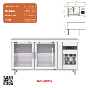 Tủ bàn đông quạt gió 2 cánh BDQ-2MK1576