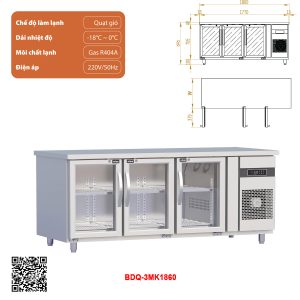 Tủ bàn đông quạt gió 3 cánh BDQ-3MK1860