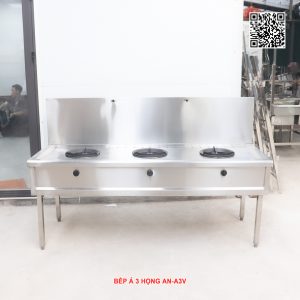 Bếp Á 3 họng AN-A3V là một bếp á công nghiệp loại 3 họng gas có 2 vòi nước