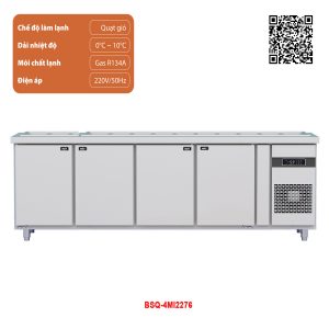 Tủ bàn Salad quạt gió 4 cánh BSQ-4MI2276