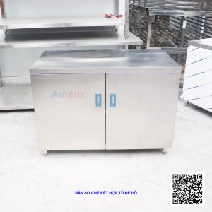 Bàn sơ chế kết hợp tủ để đồ