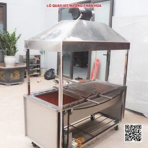 Lò quay vịt nướng than hoa khi mở cánh xung quanh