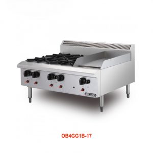 Bếp âu BERJAYA 4 họng có rán phẳng dùng gas OB4GG1B-17