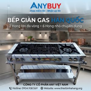 Bếp Giàn Gas Hàn Quốc 2 Họng To 6 Họng Nhỏ