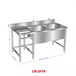 Chậu rửa 2 hố có lỗ trút rác CR-2HTR