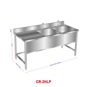 Kích thước Chậu rửa 2 hố lệch phải CR-2HLP