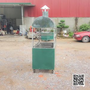 Mặt bên Lò Nướng Vịt 2 Tầng 8 Xiên LNV2T8