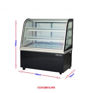 Kích thước Tủ trưng bày bánh kính cong Berjaya CCS12SB13-2FB